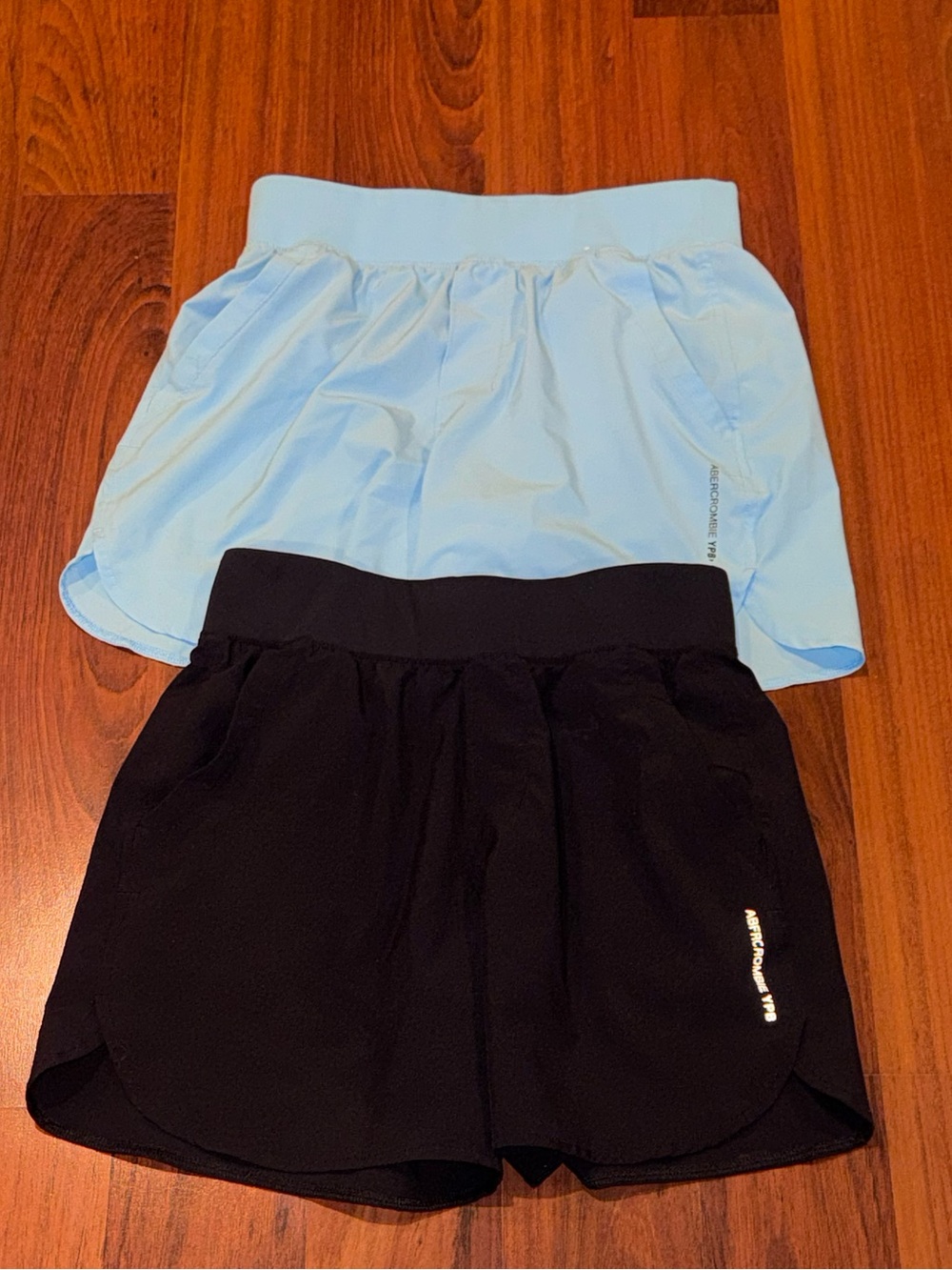 Abercrombie Kids YPB performance lightweight shorts blue and black size 9/10